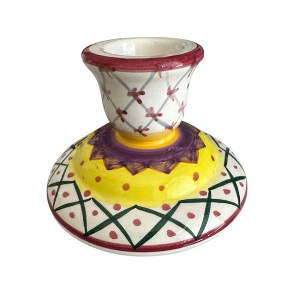 Colorful Boho Unique 3” Tall Candle Holder - Picture 1 of 7